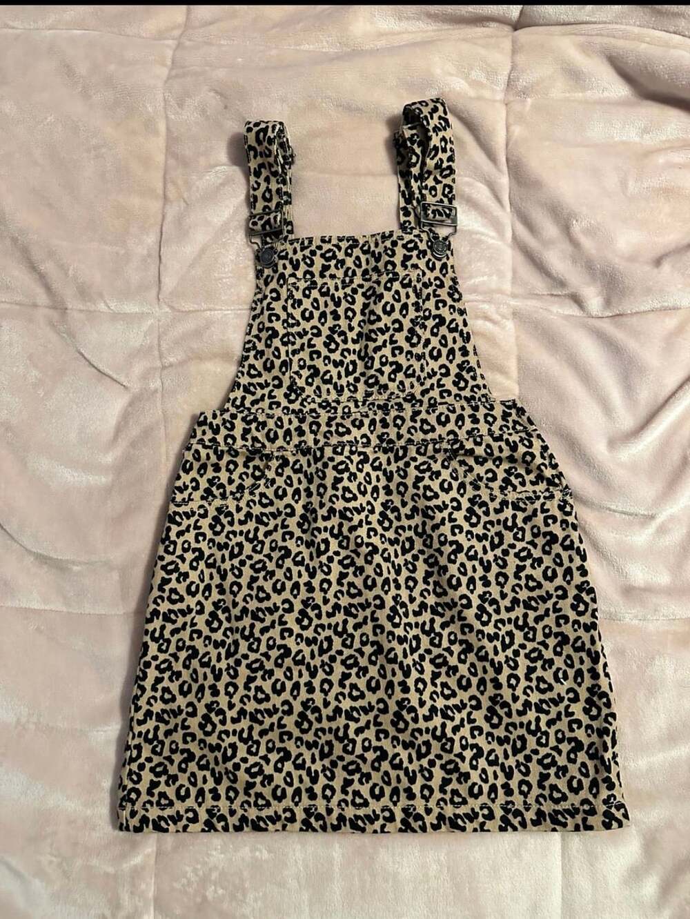 Forever 21 Leopard Print Pinafore Overall Dress Size Small